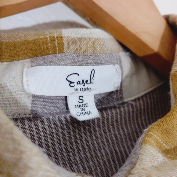 Easel Oversized Linen Blend Button Down T-shirt Dress - Picture 8 of 10